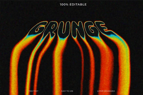 PSD Grunge Font Style Text Effect