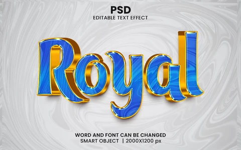 PSD Efecto texto 3d azul real