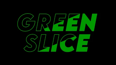 AI,EPS Green Slice Text Effect