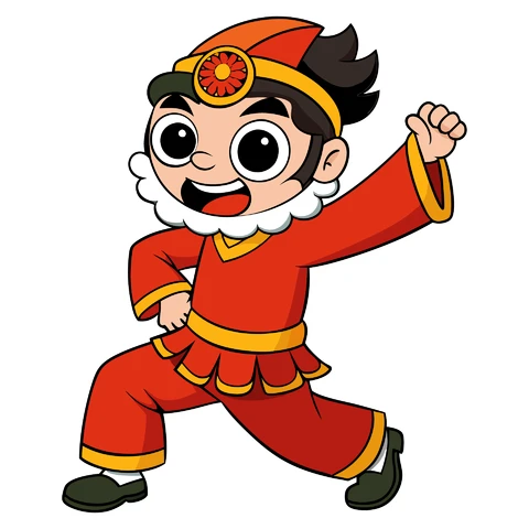 AI,JPG Cartoon Character in Traditional Costume