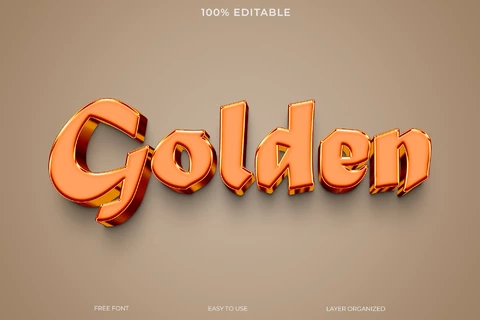 PSD Efecto de texto dorado