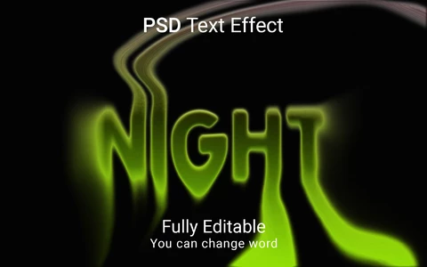 PSD Efeito de estilo de fonte noturno
