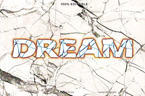PSD Efecto de texto Dream font style
