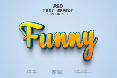 PSD Funny Cartoon 3D Font Style Effect