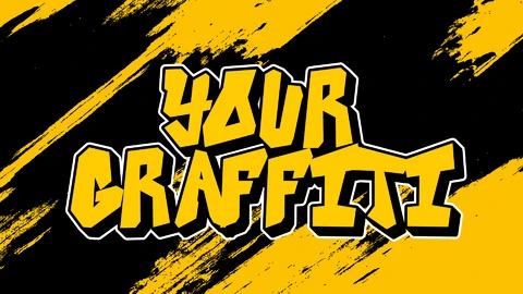 AI,EPS Gele graffiti lettertype generator