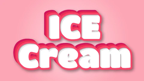 AI,EPS Helado 3d efecto de texto