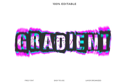 PSD Efeito de texto de estilo de fonte gradiente