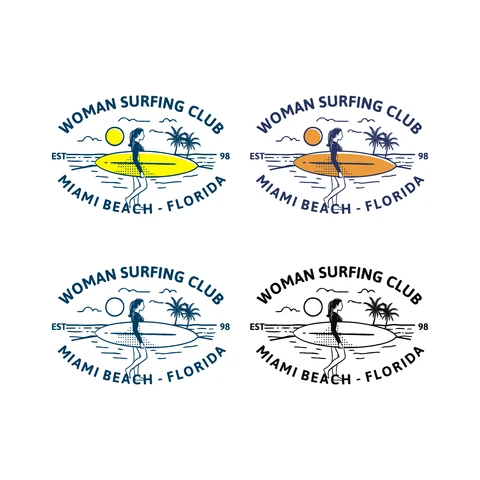 EPS,JPG Vintage Surf Club Logo Design