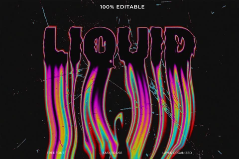PSD Liquid Font Style Text Effect