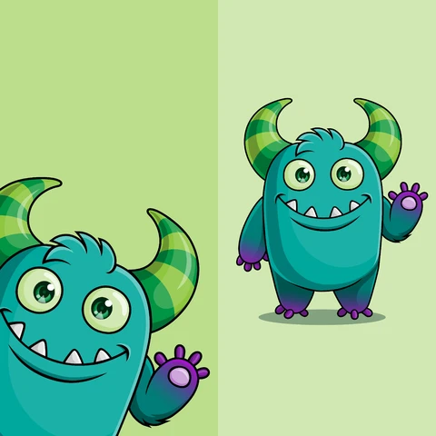 EPS,JPG Cartoon Monster Character Illustration