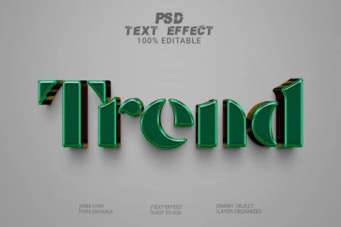 PSD Efecto de texto con estilo de fuente de moda