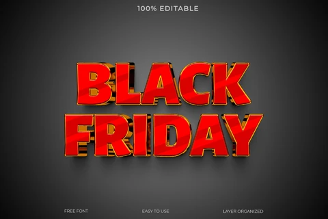 PSD Black friday efecto de estilo de texto
