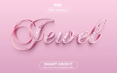PSD Pink Glitter Jewel Text Effect