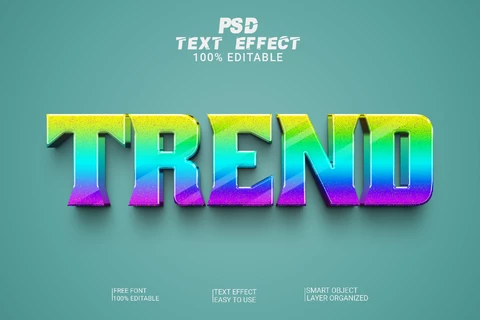 PSD Trend Holographic Gradient Font Style Effect