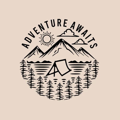 EPS,JPG Vintage Camping Adventure Badge Design