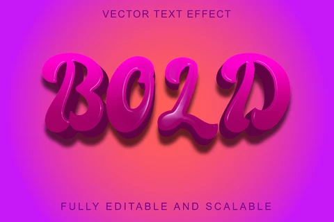 EPS Bold Vintage Fuchsia 3D Font Style Effect
