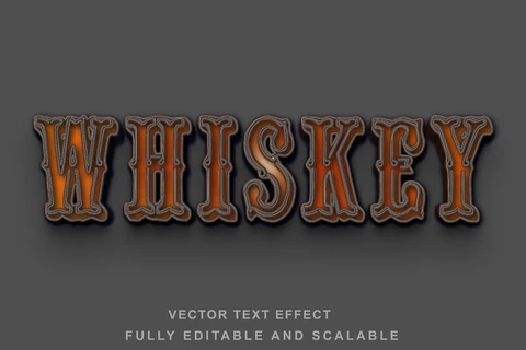 EPS Whiskey western distillery font style effect