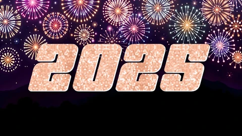 AI,EPS Fuochi d'artificio di Capodanno 2025 effetto testo