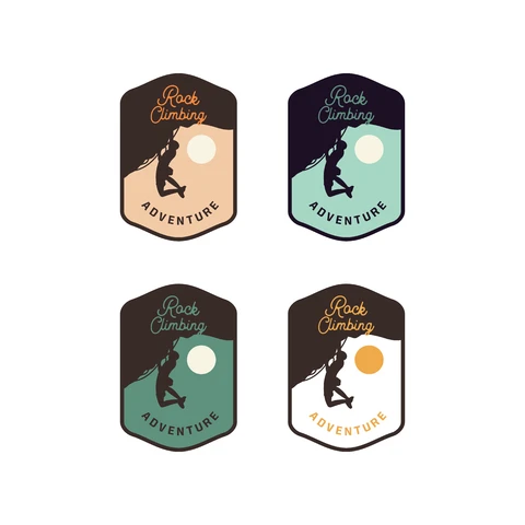 EPS,JPG Vintage Rock Climbing Badge Design