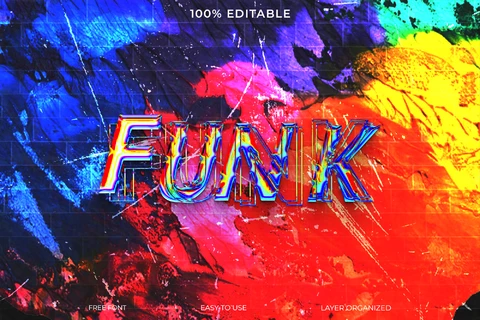 PSD Efecto de texto con estilo de fuente Funk