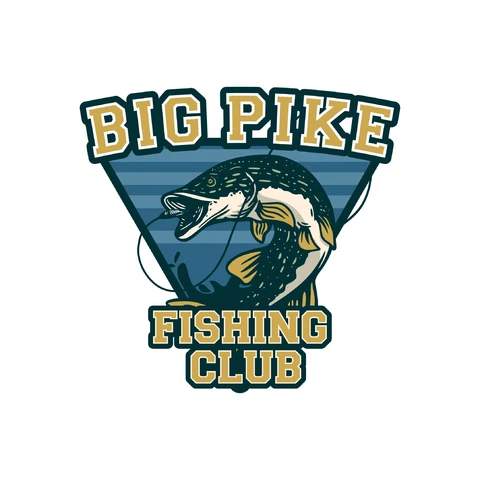 EPS,JPG Vintage Badge Style Fishing Club Emblem
