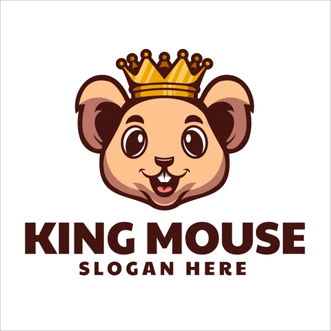 EPS,JPG Cartoon Mascot Logo Design for King Mouse