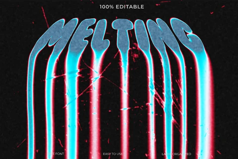 PSD Melting Text Style Effect