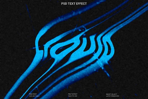 PSD Efecto de texto líquido