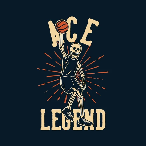 EPS,JPG Vintage Sports Illustration with Skeleton