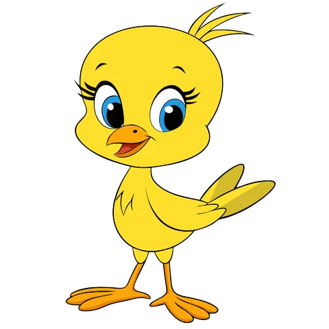 AI,JPG Caricatura de un pollito amarillo
