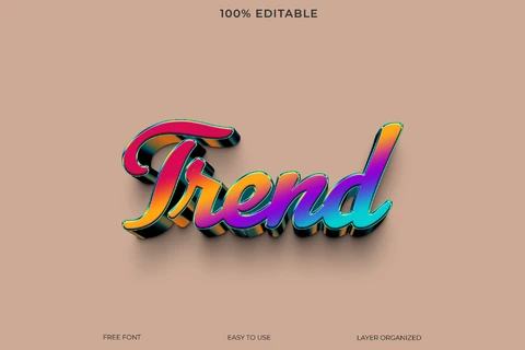 PSD Trend Text Style Effect