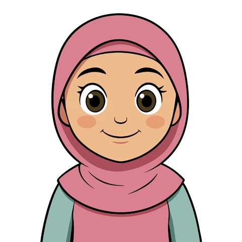 AI,JPG Cartoon Character Illustration with Hijab
