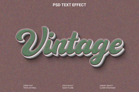 PSD Vintage Groove 3D Font Style Effect