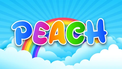 AI,EPS Peach Rainbow Text Effect