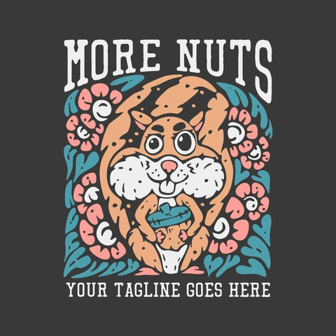 EPS,JPG Playful Vintage Illustration with Squirrel
