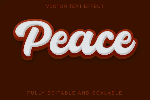 EPS Peace And Love Vintage 3D Font Style Effect