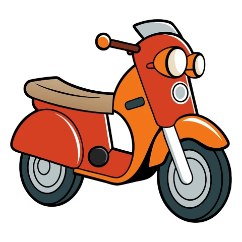 AI,JPG Ilustração de scooter em estilo cartoon