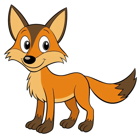 AI,JPG Cartoon Fox Character Illustration