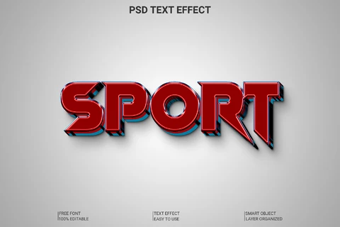 PSD Efeito de estilo de fonte 3d de luta esportiva