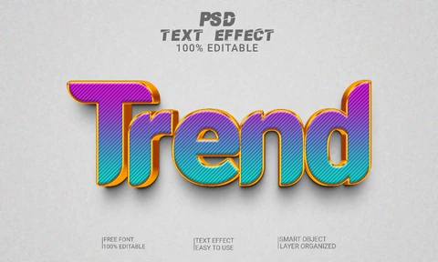 PSD Trend Eighties Gradient Font Style Effect