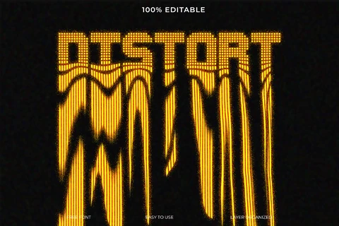 PSD Distort Font Style Text Effect
