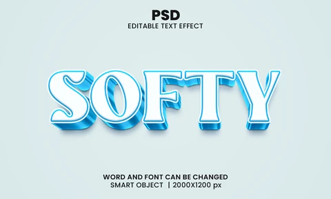 PSD Softy Crystal 3D Text Effect