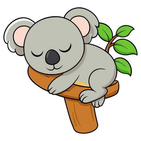 AI,JPG Cute Cartoon Koala Illustration