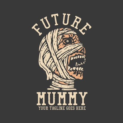EPS,JPG Ilustracja mumii w stylu plakatu vintage