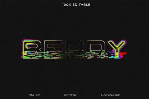 PSD Berry Font Style Text Effect