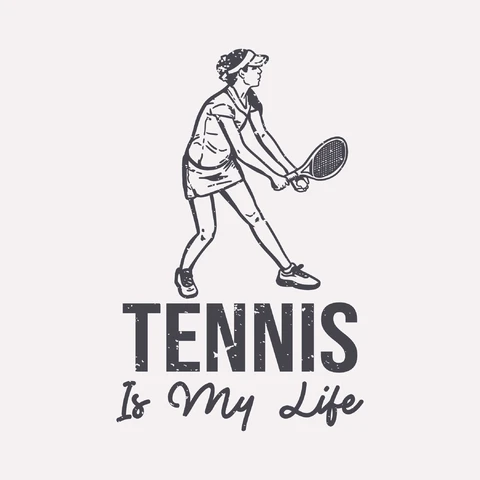 EPS,JPG Line Art Tennis Player Illustration