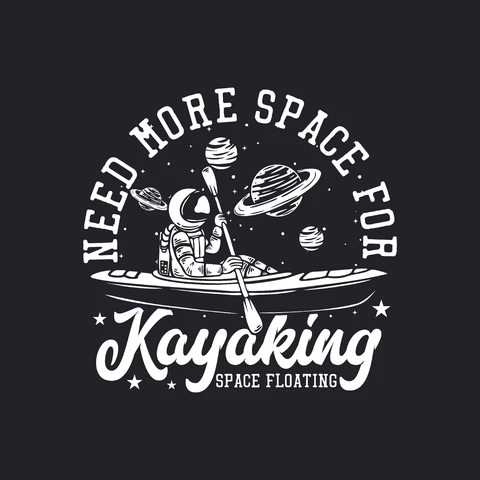 EPS,JPG Vintage Space Kayaking Illustration