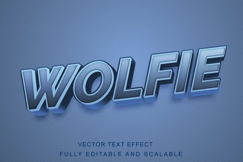EPS Wolfie Grey 3D Font Style Effect