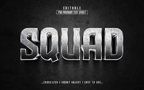 PSD Efeito de estilo de texto de esquadrão