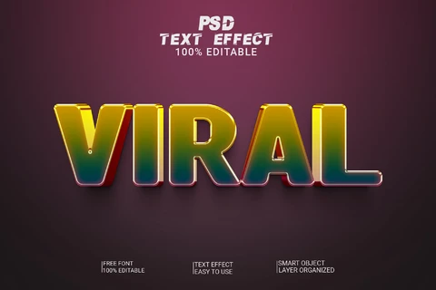 PSD Viral Font Style Text Effect